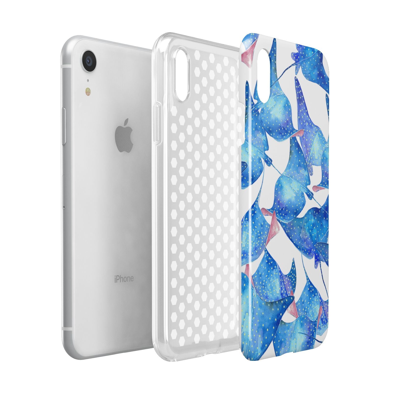Devil Fish Apple iPhone XR White 3D Tough Case Expanded view