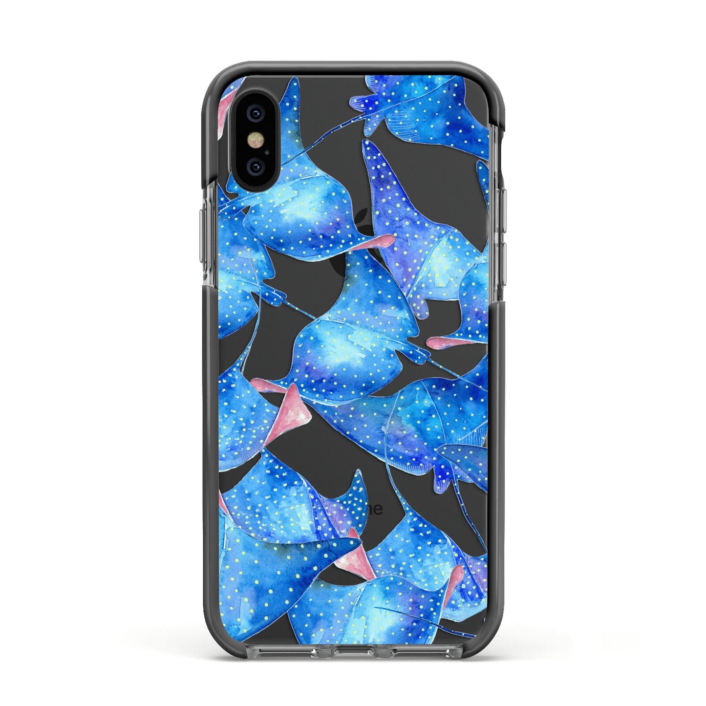 Devil Fish Apple iPhone Xs Impact Case Black Edge on Black Phone