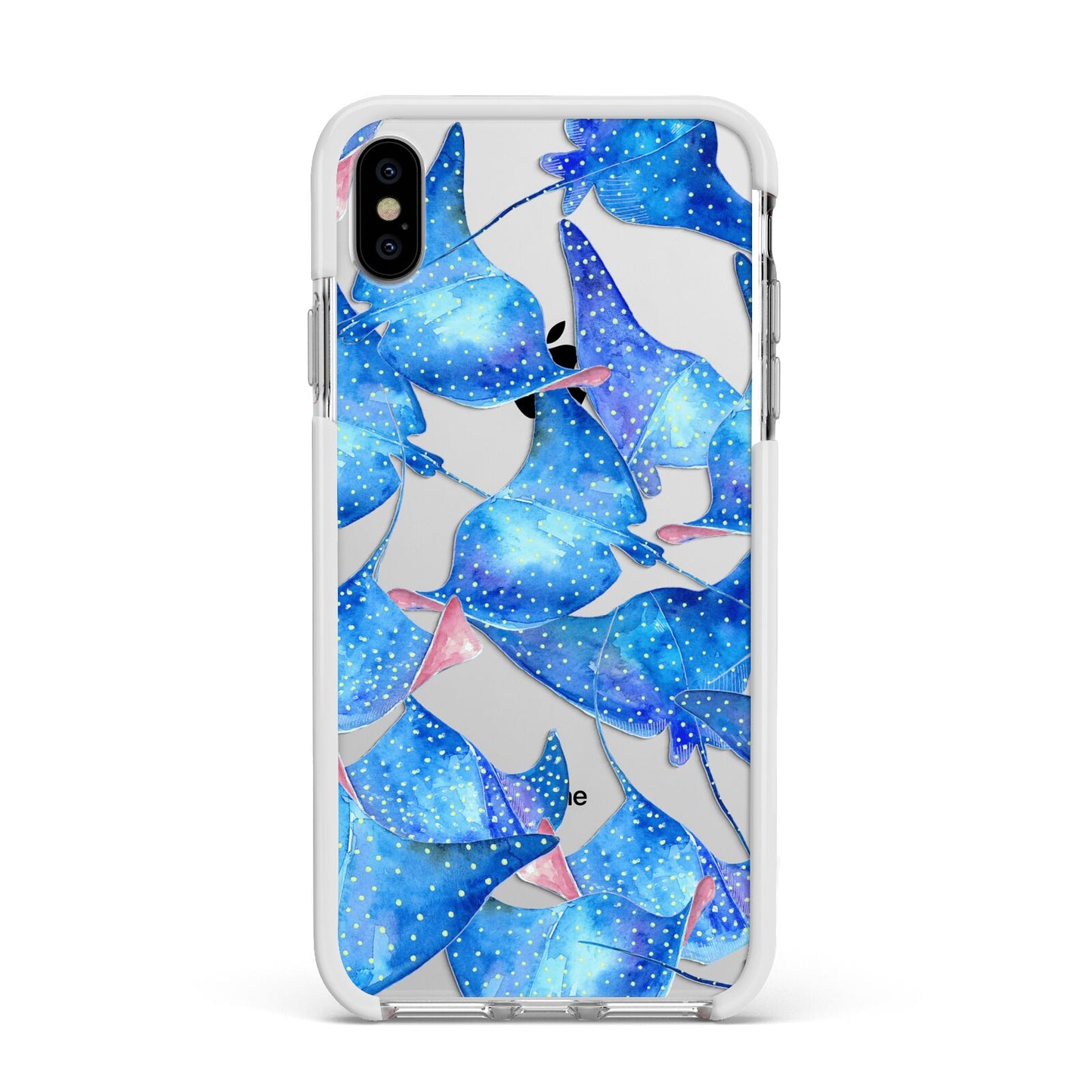 Devil Fish Apple iPhone Xs Max Impact Case White Edge on Silver Phone