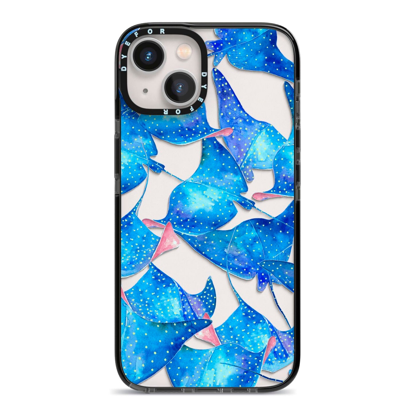 Devil Fish iPhone 13 Black Impact Case on Silver phone