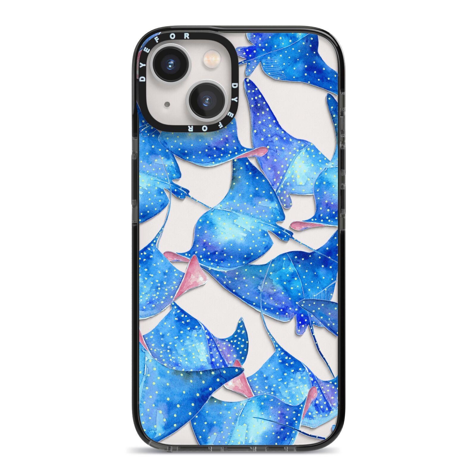 Devil Fish iPhone 13 Black Impact Case on Silver phone