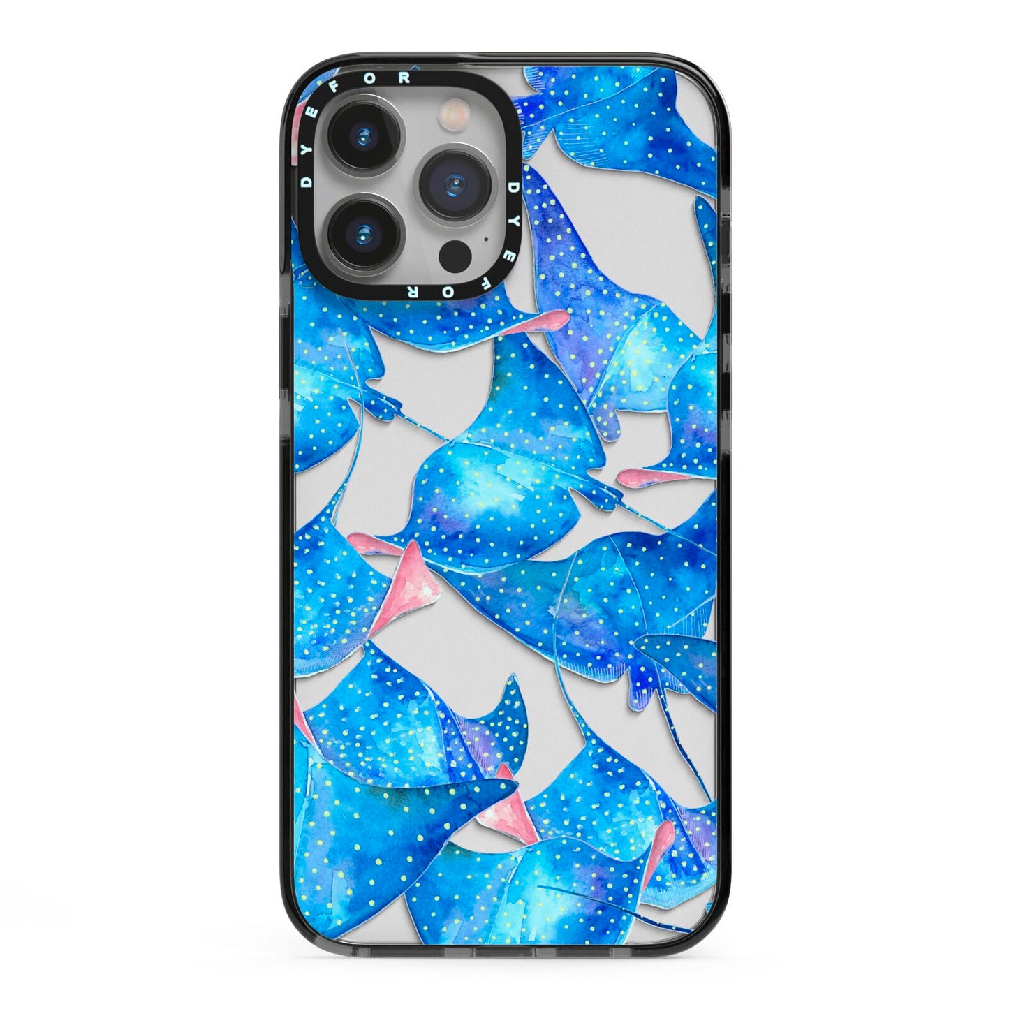 Devil Fish iPhone 13 Pro Max Black Impact Case on Silver phone