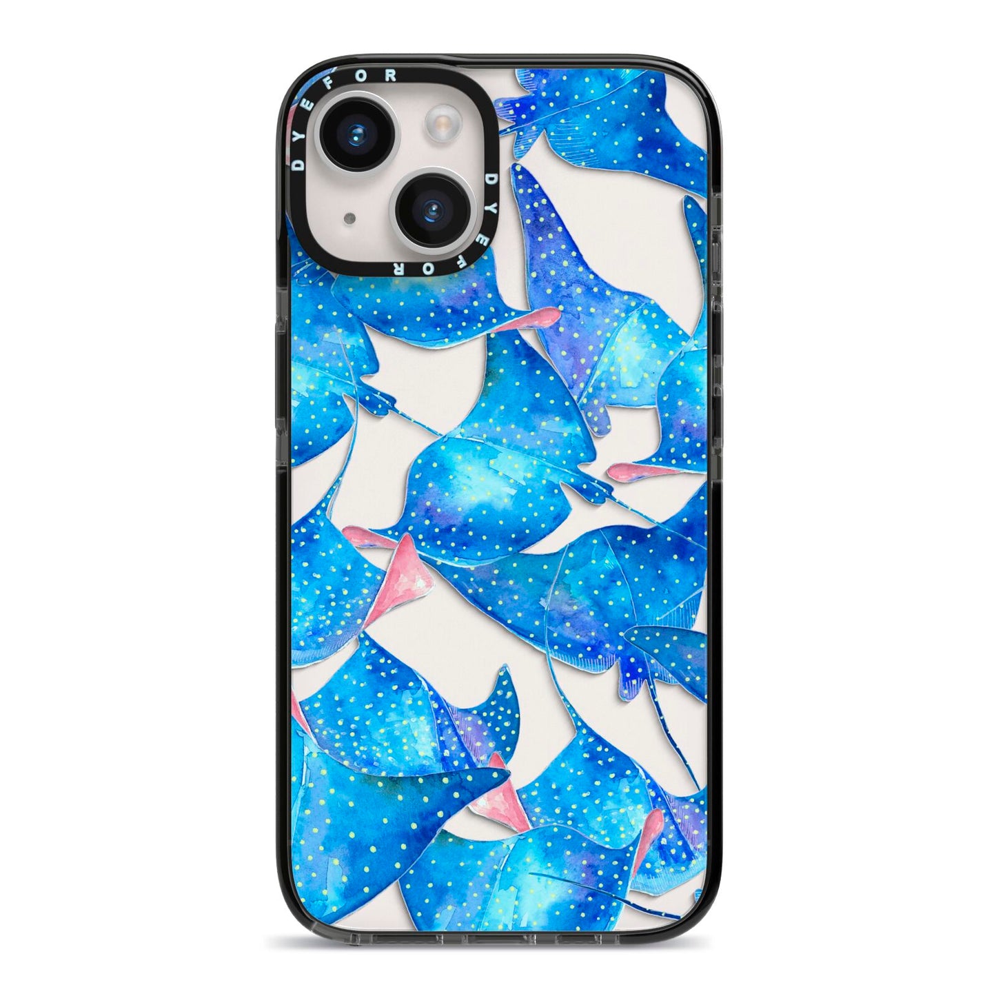 Devil Fish iPhone 14 Black Impact Case on Silver phone