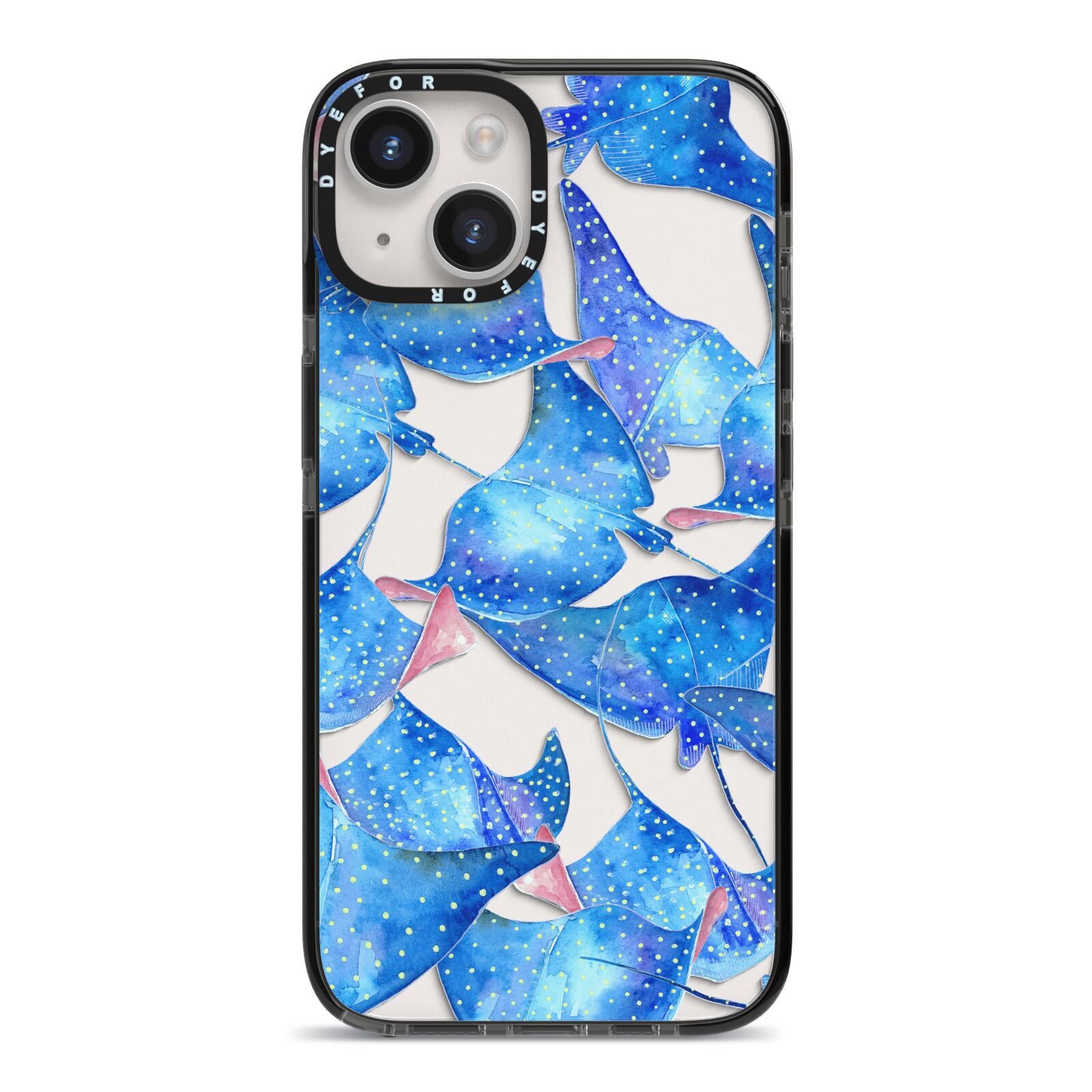 Devil Fish iPhone 14 Black Impact Case on Silver phone