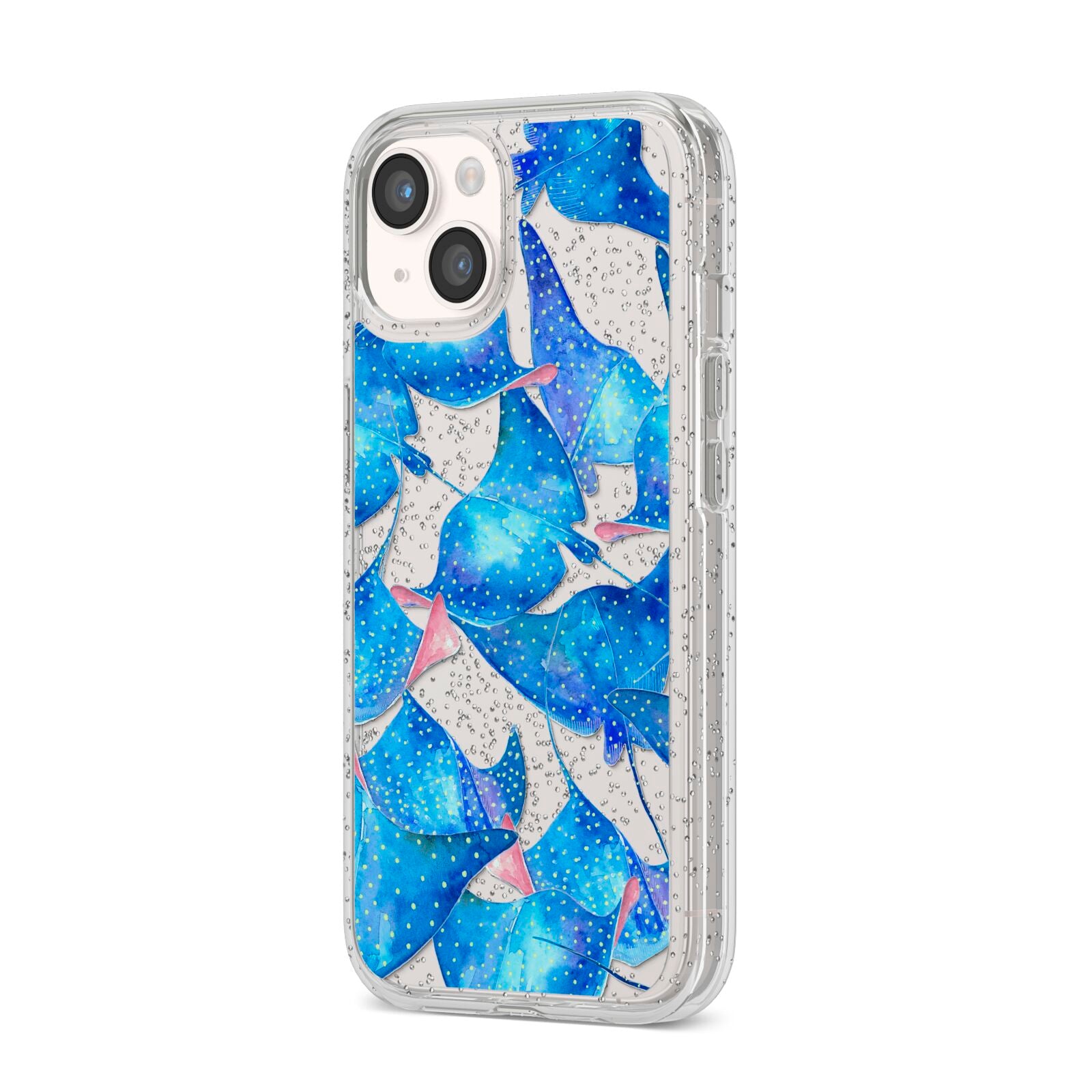 Devil Fish iPhone 14 Glitter Tough Case Starlight Angled Image
