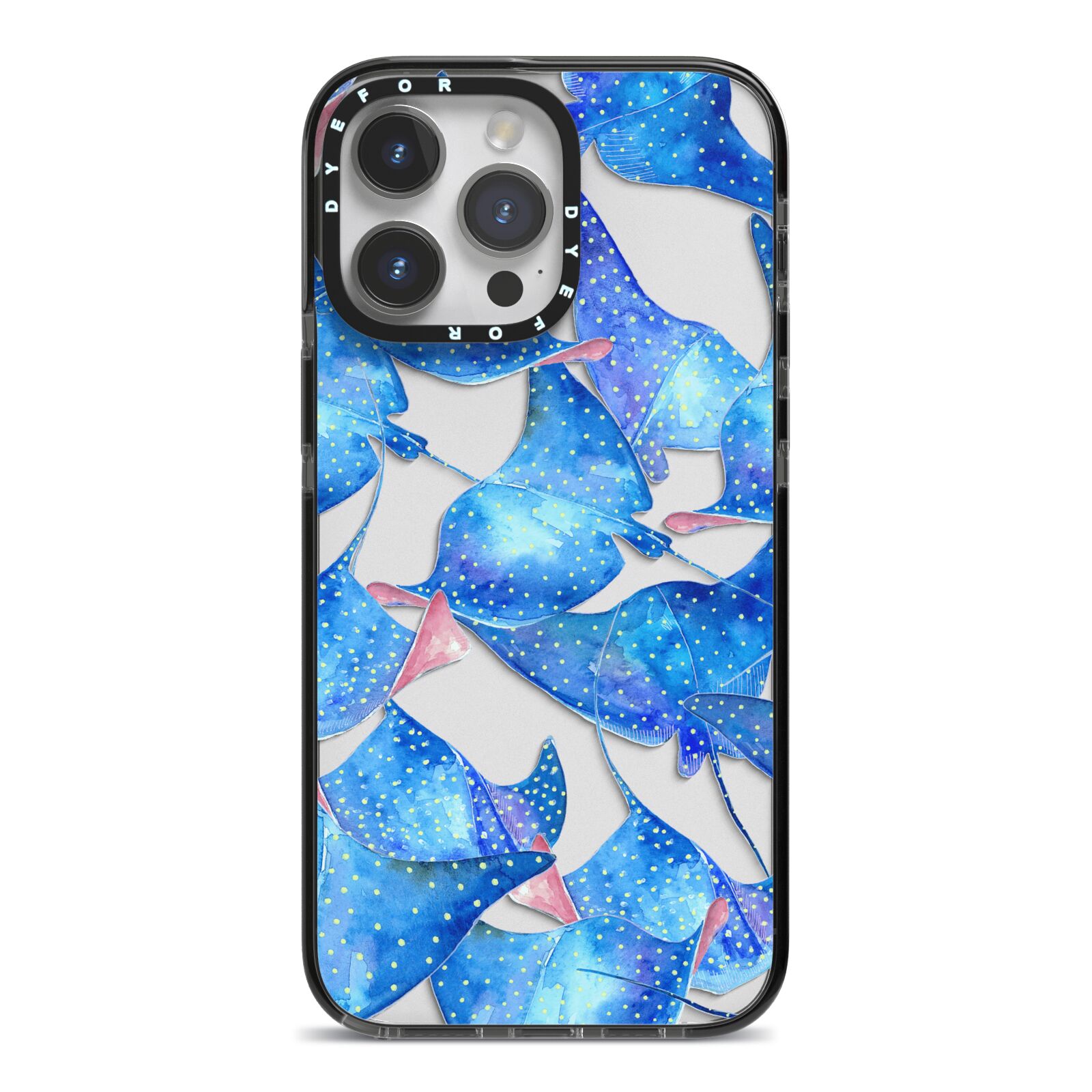 Devil Fish iPhone 14 Pro Max Black Impact Case on Silver phone