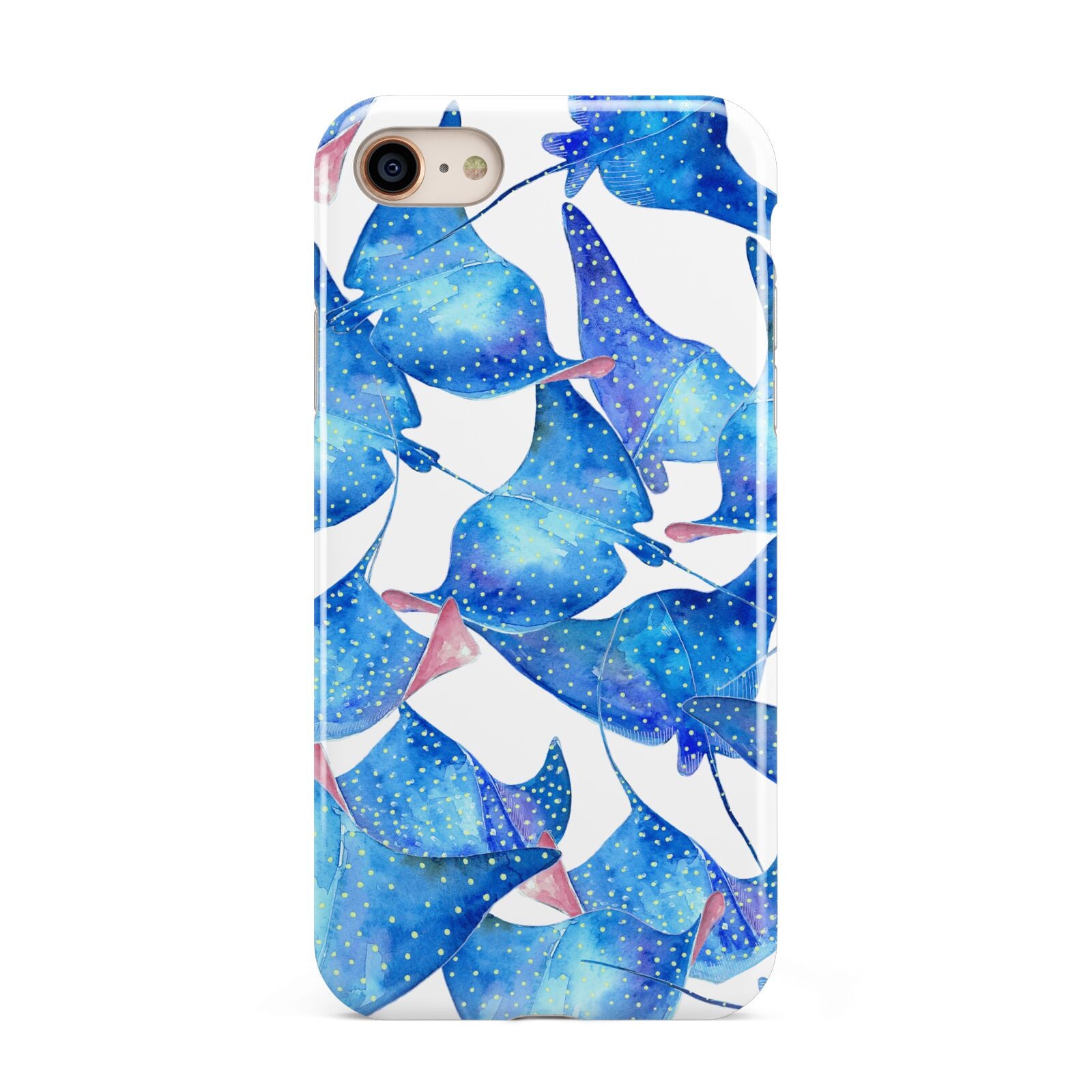 Devil Fish iPhone 8 3D Tough Case on Gold Phone