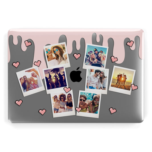 Digital Hearts Photo Upload with Text Apple MacBook Case