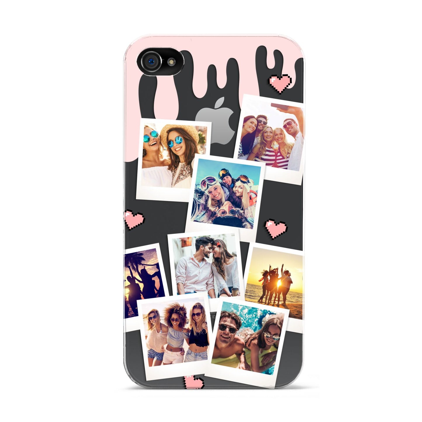 Digital Hearts Photo Upload with Text Apple iPhone 4s Case