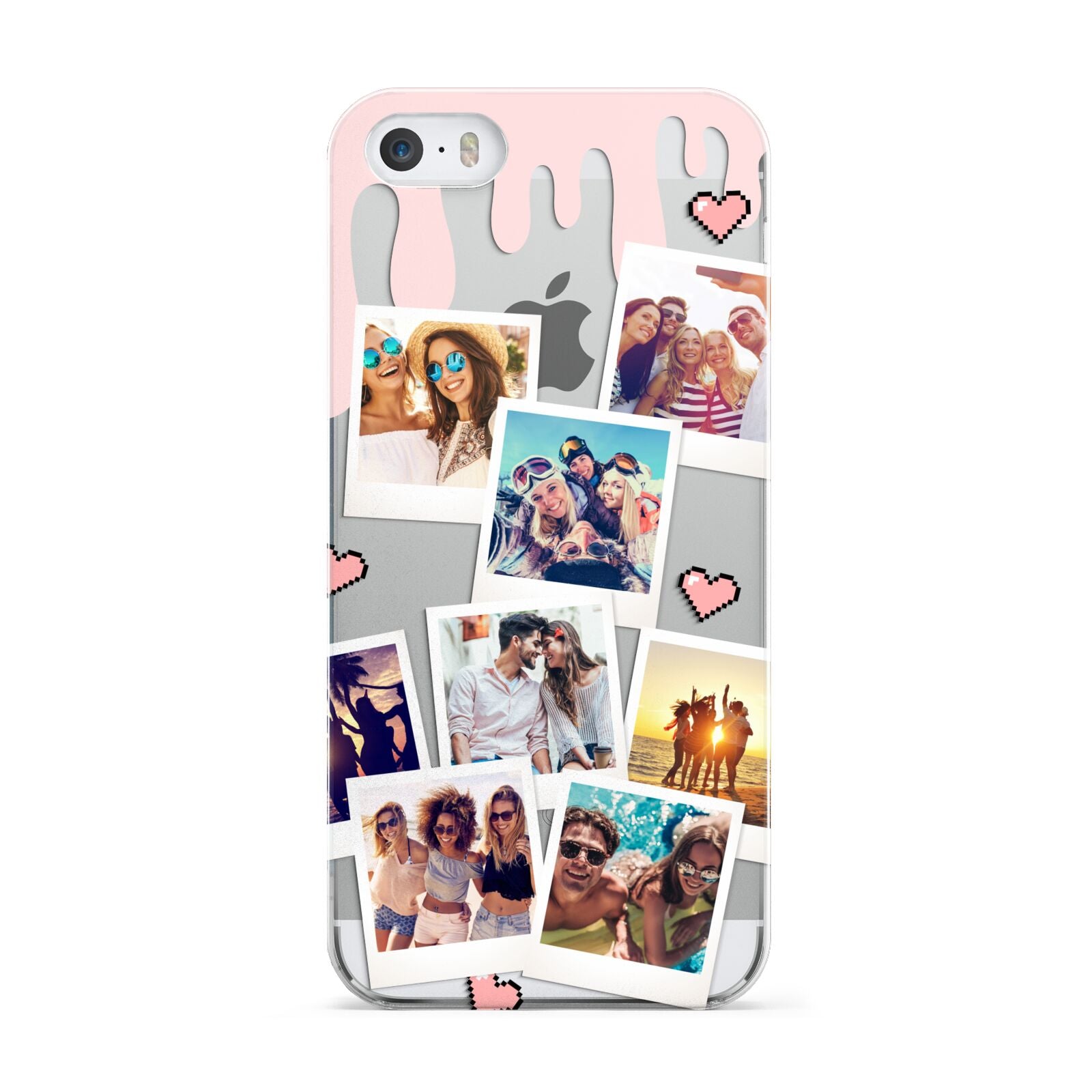Digital Hearts Photo Upload with Text Apple iPhone 5 Case