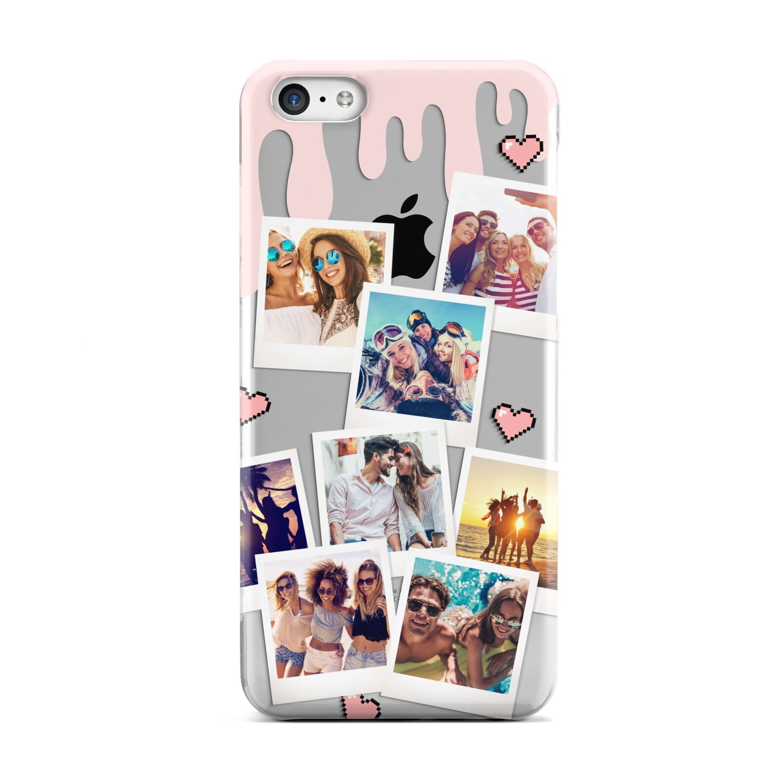 Digital Hearts Photo Upload with Text Apple iPhone 5c Case