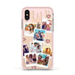 Digital Hearts Photo Upload with Text Apple iPhone Xs Impact Case Pink Edge on Gold Phone