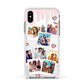 Digital Hearts Photo Upload with Text Apple iPhone Xs Impact Case White Edge on Silver Phone