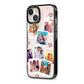Digital Hearts Photo Upload with Text iPhone 13 Black Impact Case Side Angle on Silver phone