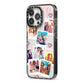 Digital Hearts Photo Upload with Text iPhone 13 Pro Black Impact Case Side Angle on Silver phone