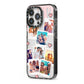 Digital Hearts Photo Upload with Text iPhone 13 Pro Black Impact Case Side Angle on Silver phone