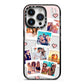 Digital Hearts Photo Upload with Text iPhone 14 Pro Black Impact Case on Silver phone