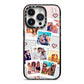 Digital Hearts Photo Upload with Text iPhone 14 Pro Black Impact Case on Silver phone