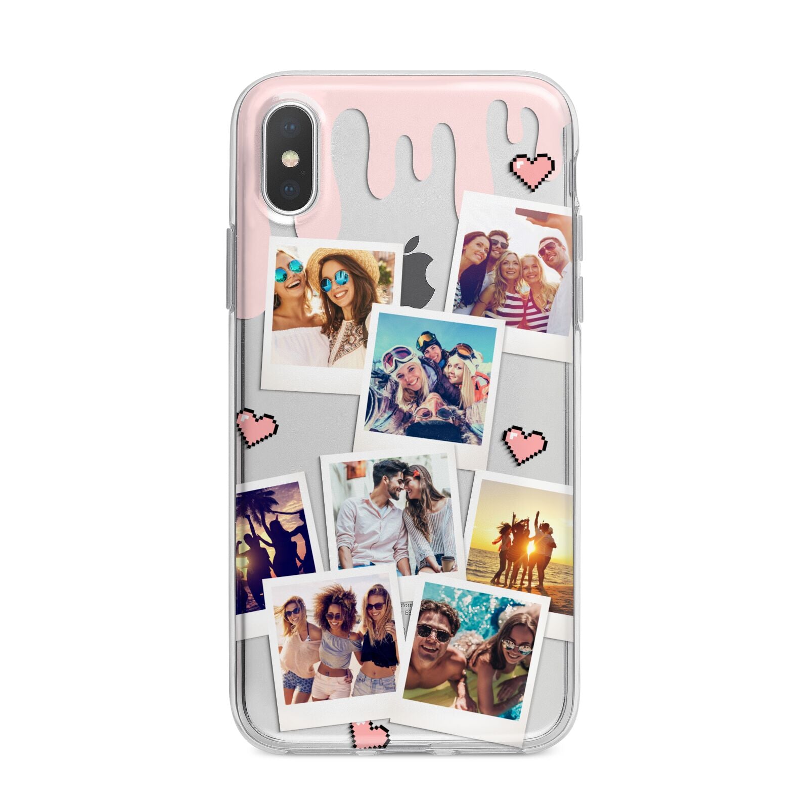 Digital Hearts Photo Upload with Text iPhone X Bumper Case on Silver iPhone Alternative Image 1