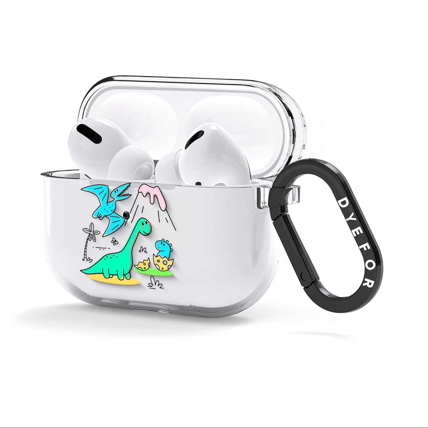 Dinosaur AirPods Clear Case 3rd Gen Side Image