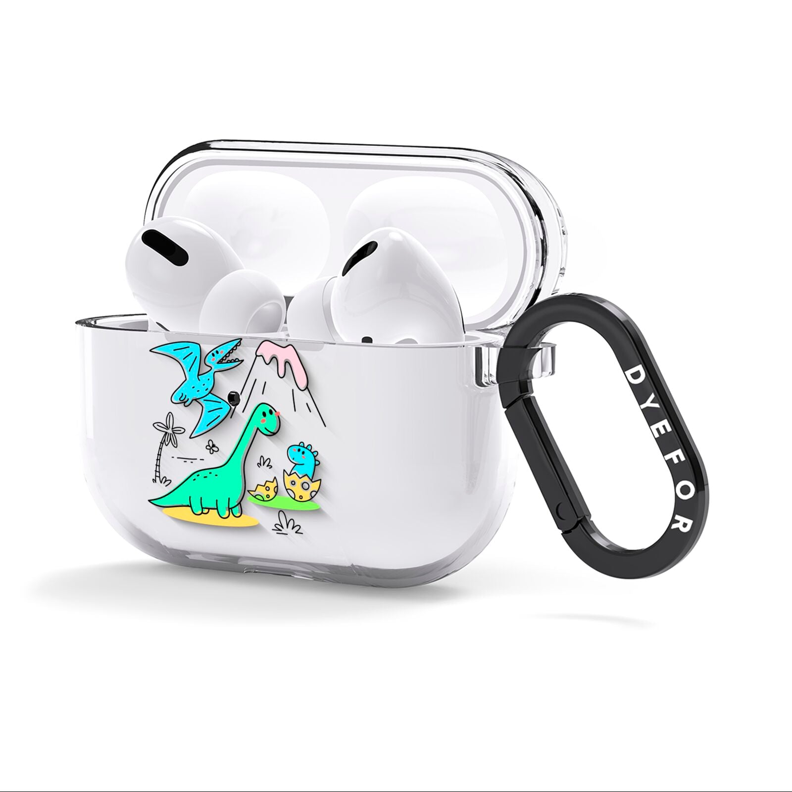 Dinosaur AirPods Clear Case 3rd Gen Side Image