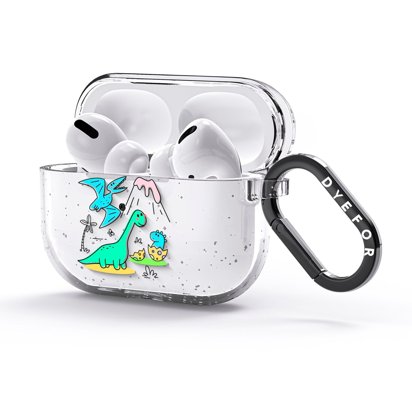 Dinosaur AirPods Glitter Case 3rd Gen Side Image