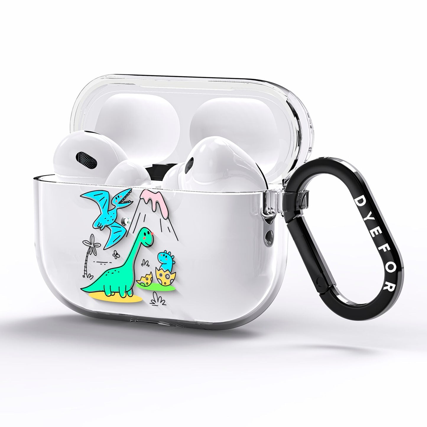 Dinosaur AirPods Pro Clear Case Side Image