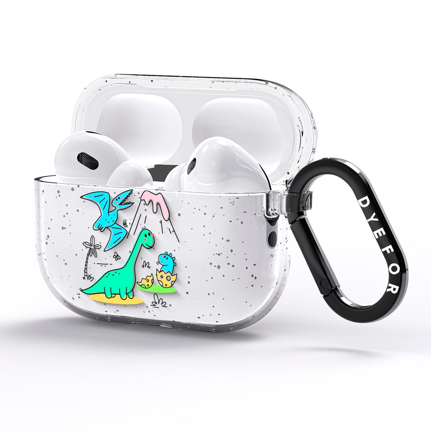 Dinosaur AirPods Pro Glitter Case Side Image
