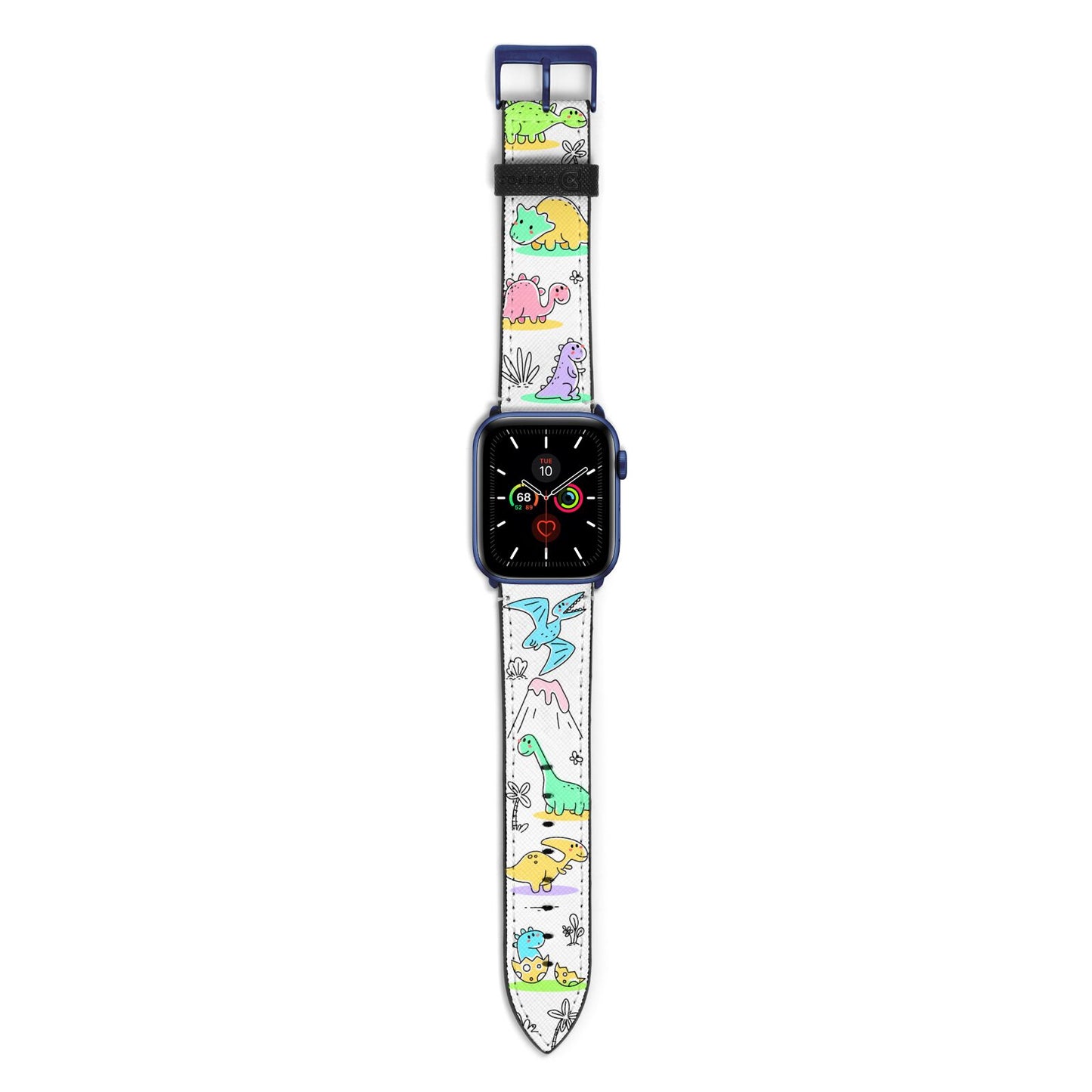 Dinosaur Apple Watch Strap with Blue Hardware