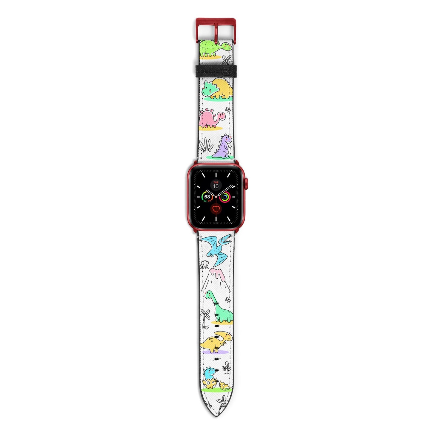 Dinosaur Apple Watch Strap with Red Hardware