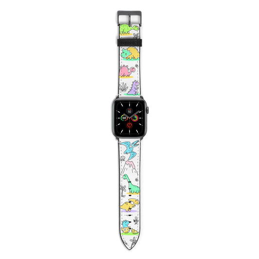 Dinosaur Apple Watch Strap with Space Grey Hardware
