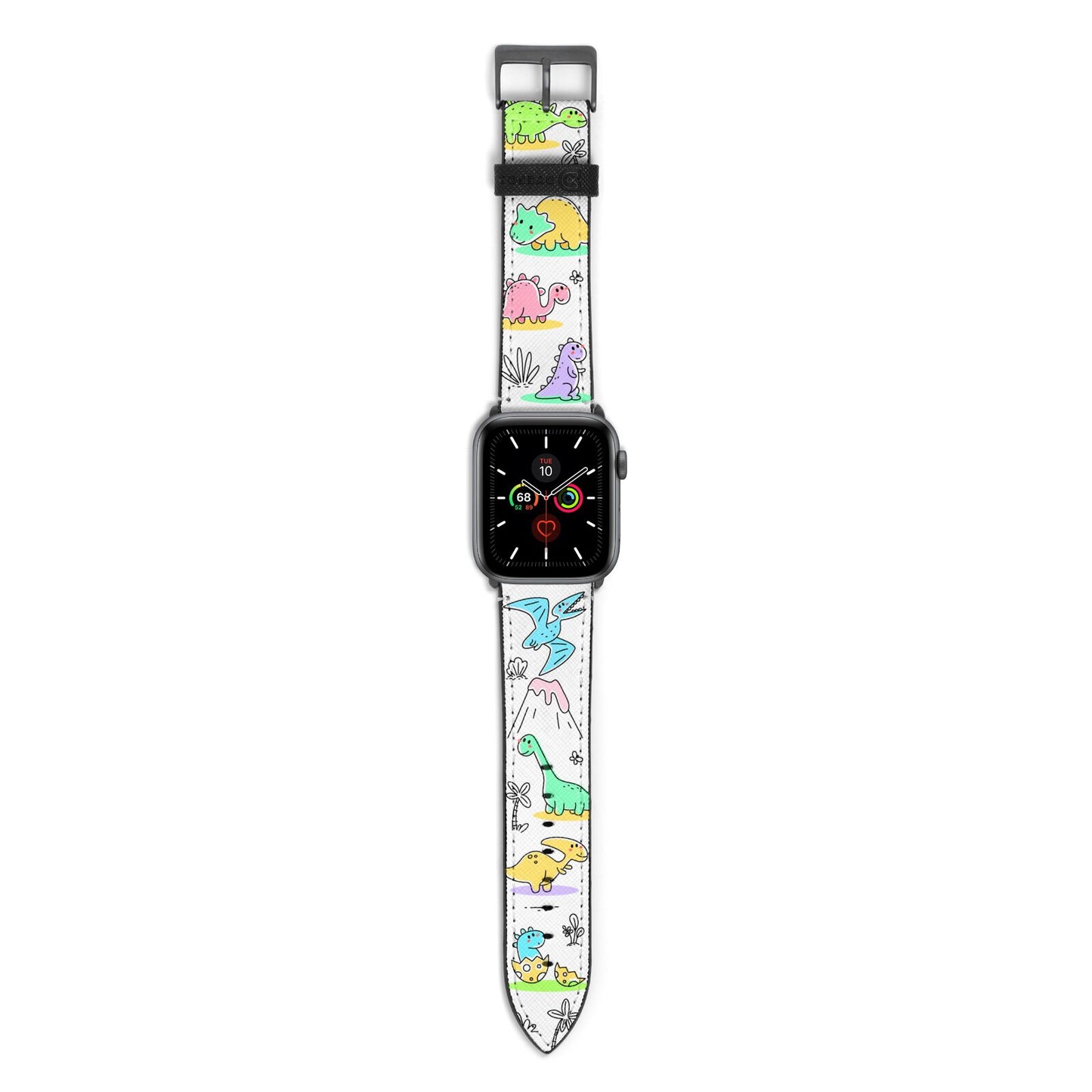 Dinosaur Apple Watch Strap with Space Grey Hardware