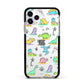 Dinosaur Apple iPhone 11 Pro in Silver with Black Impact Case