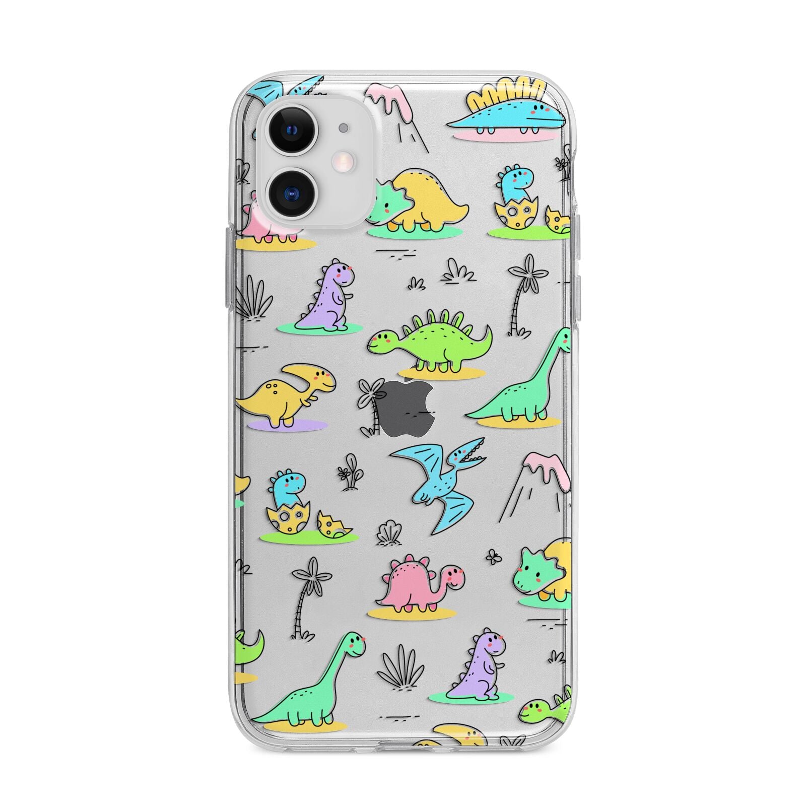 Dinosaur Apple iPhone 11 in White with Bumper Case