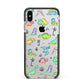 Dinosaur Apple iPhone Xs Max Impact Case Black Edge on Silver Phone