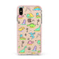 Dinosaur Apple iPhone Xs Max Impact Case Pink Edge on Gold Phone