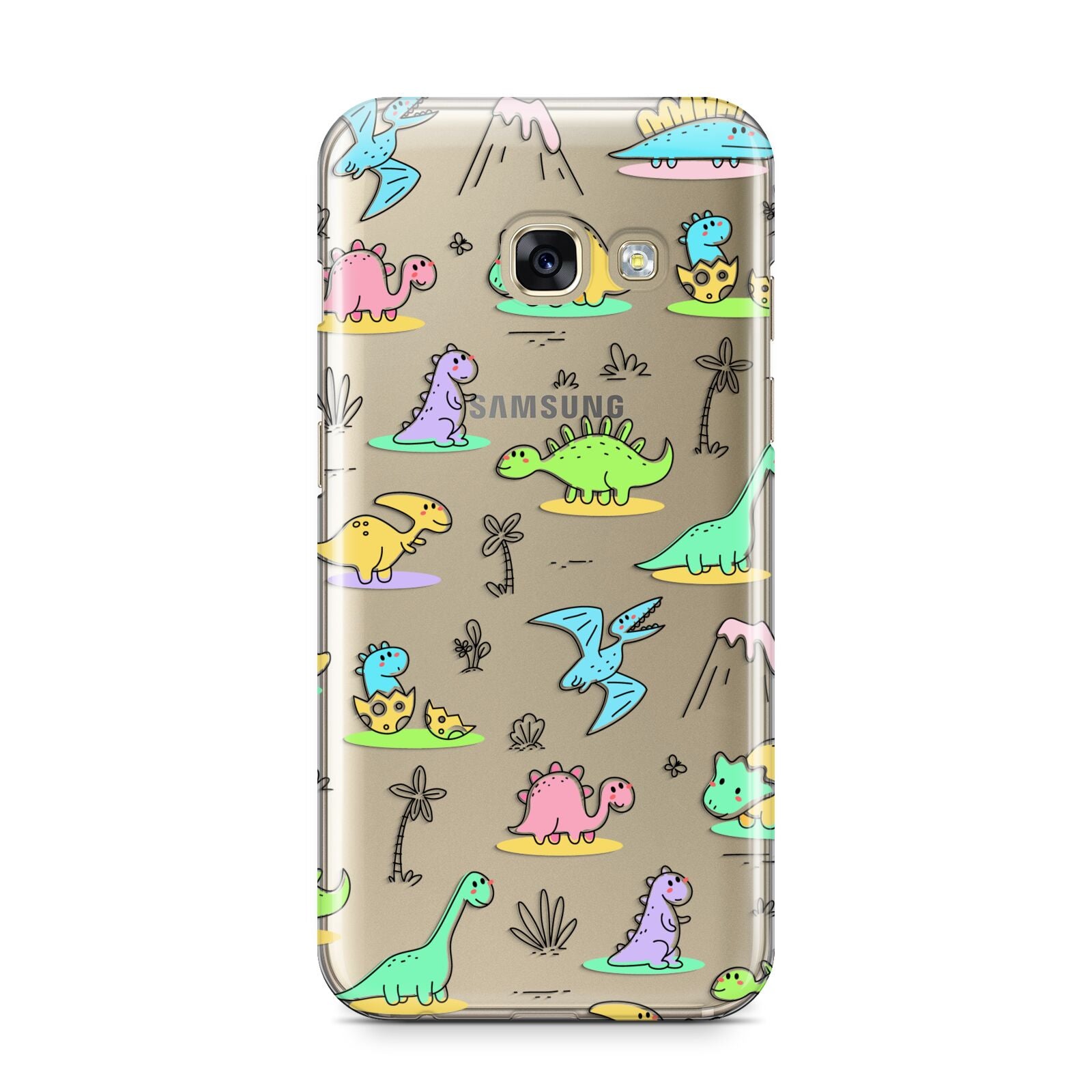 Dinosaur Samsung Galaxy A3 2017 Case on gold phone