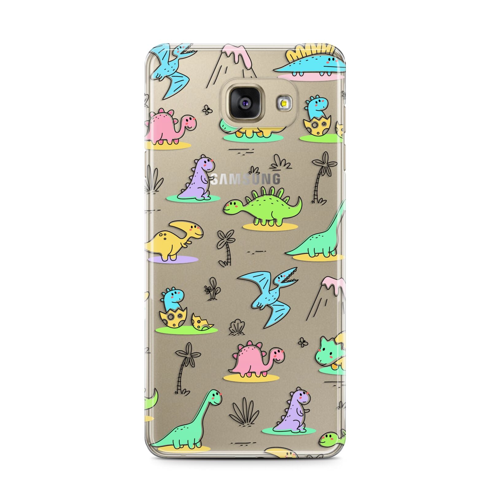 Dinosaur Samsung Galaxy A7 2016 Case on gold phone
