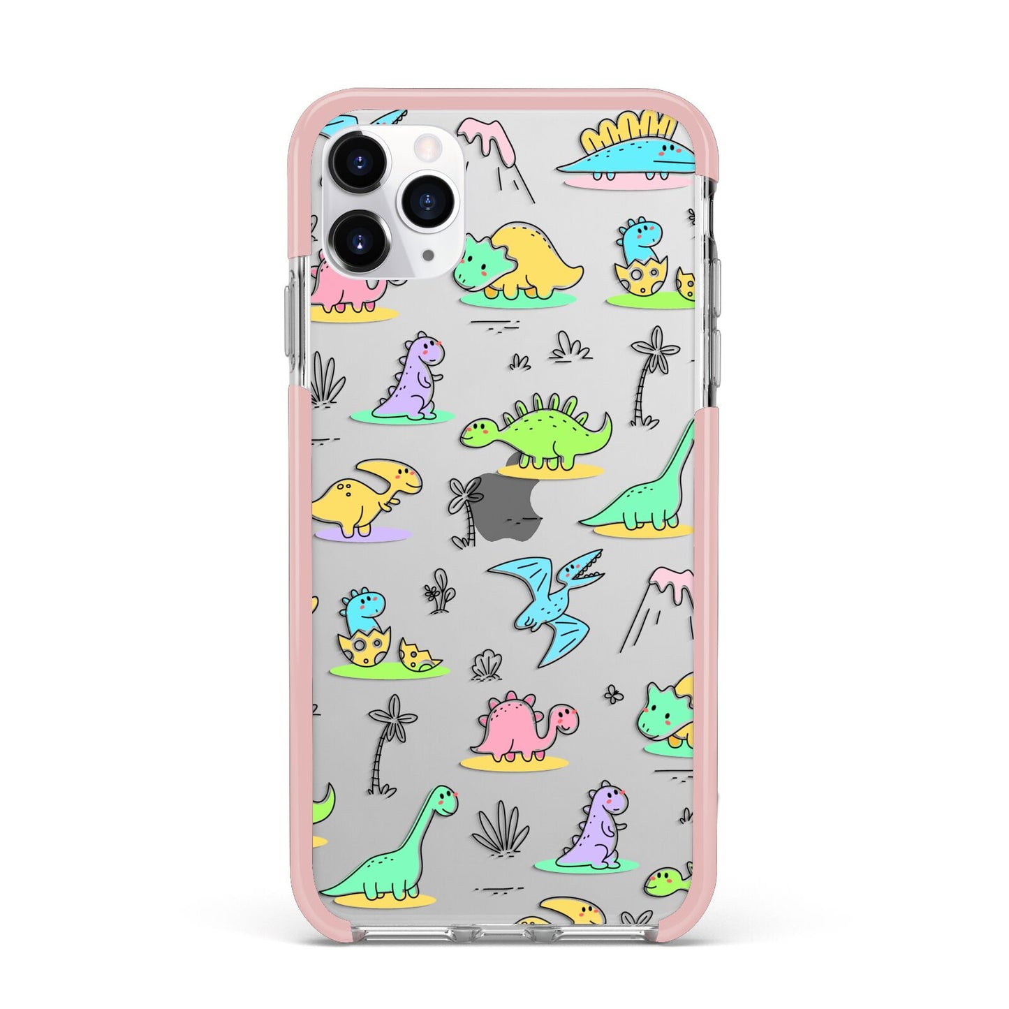 Dinosaur iPhone 11 Pro Max Impact Pink Edge Case