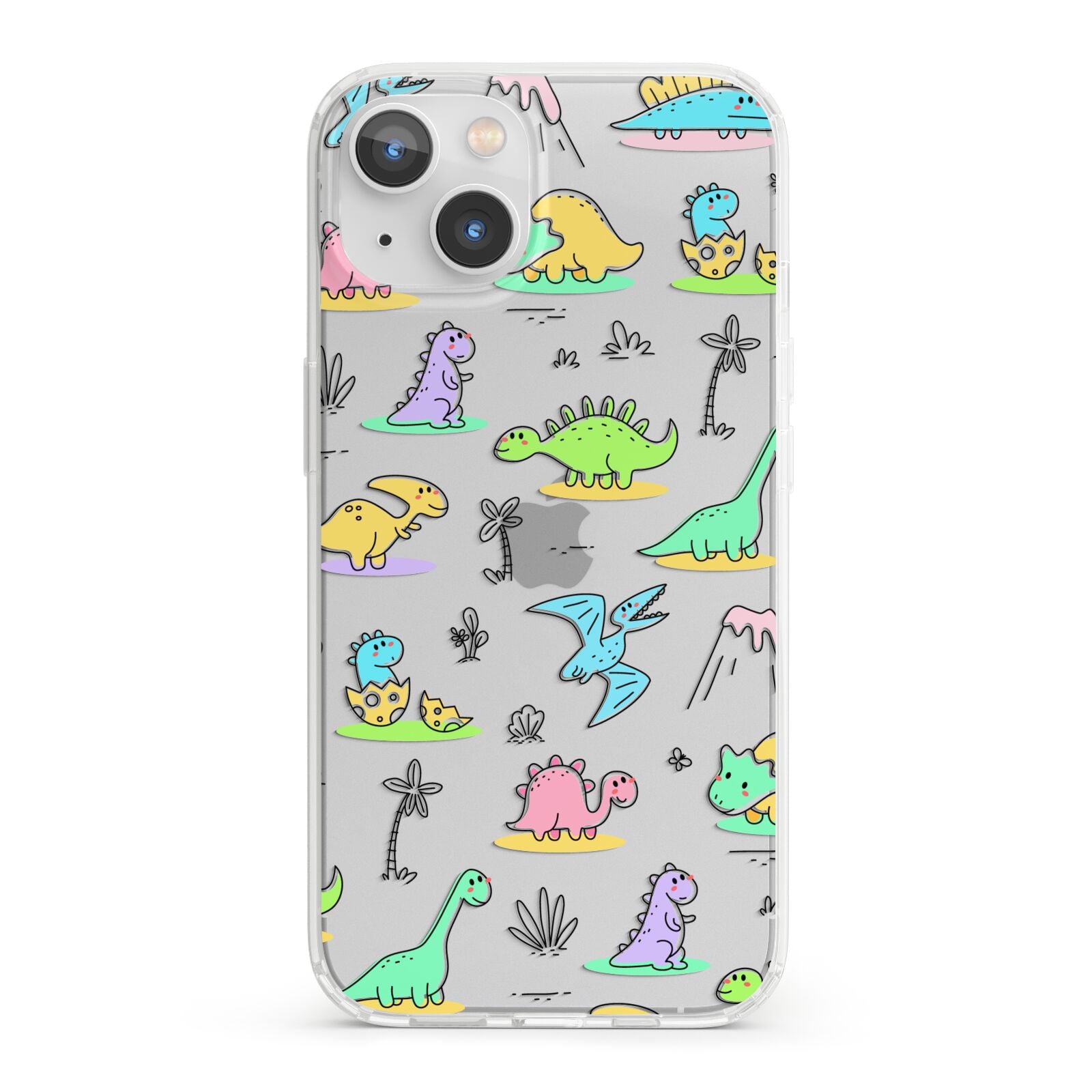 Dinosaur iPhone 13 Clear Bumper Case