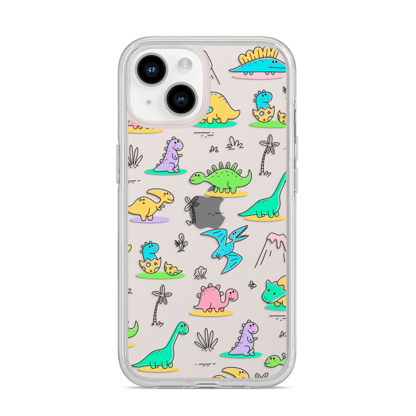 Dinosaur iPhone 14 Clear Tough Case Starlight