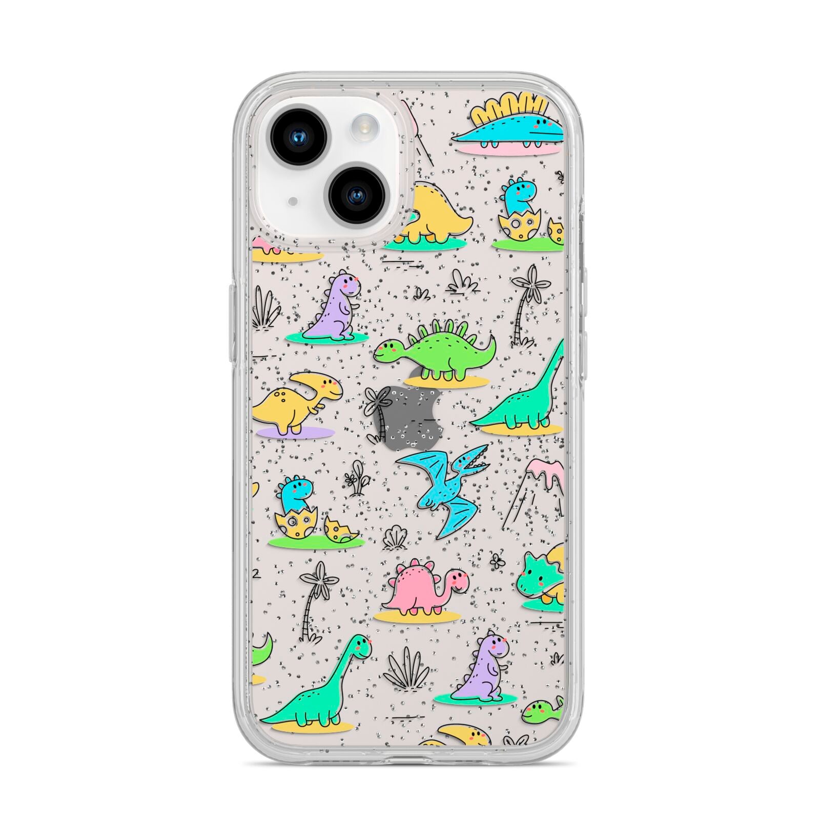 Dinosaur iPhone 14 Glitter Tough Case Starlight