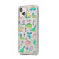 Dinosaur iPhone 14 Plus Glitter Tough Case Starlight Angled Image
