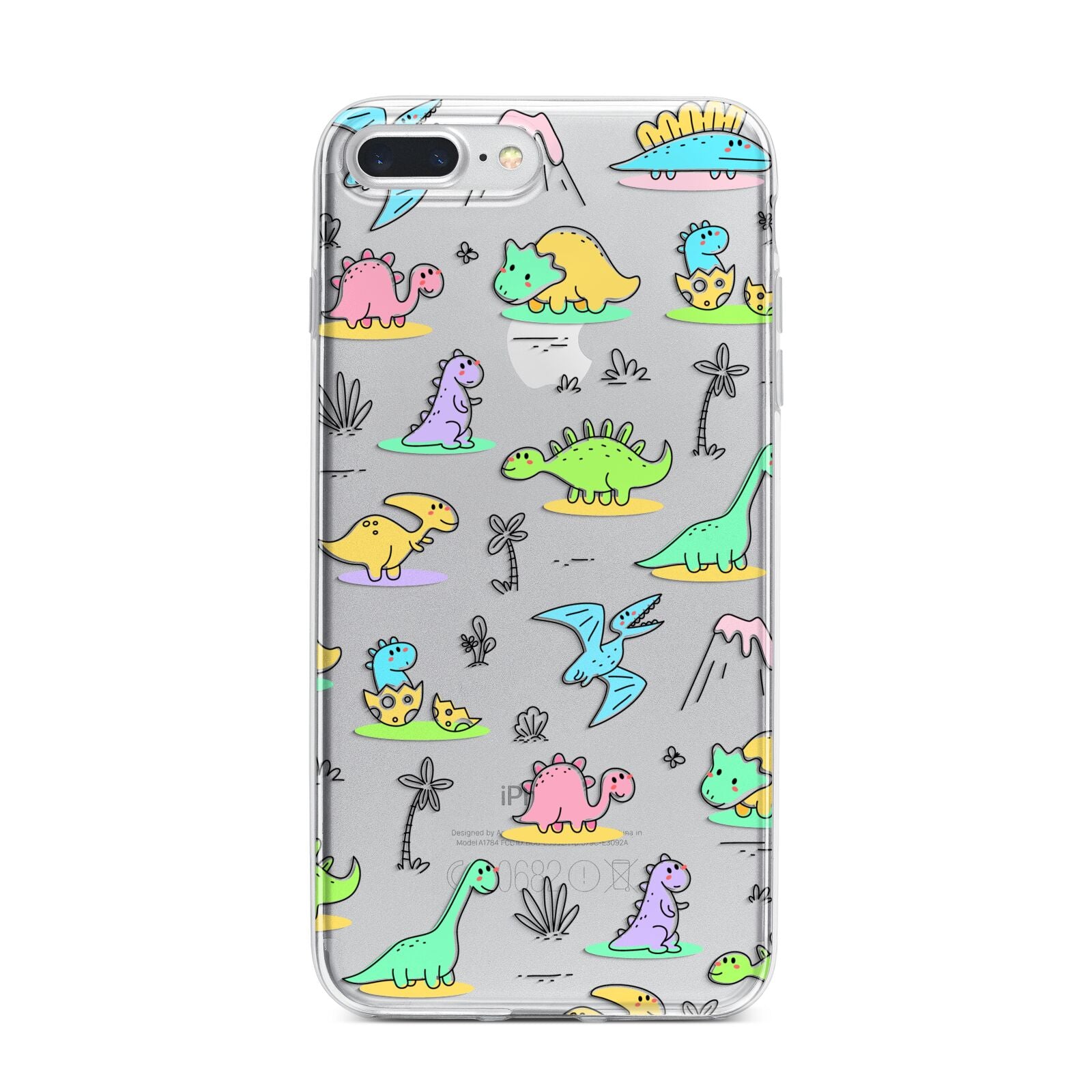 Dinosaur iPhone 7 Plus Bumper Case on Silver iPhone