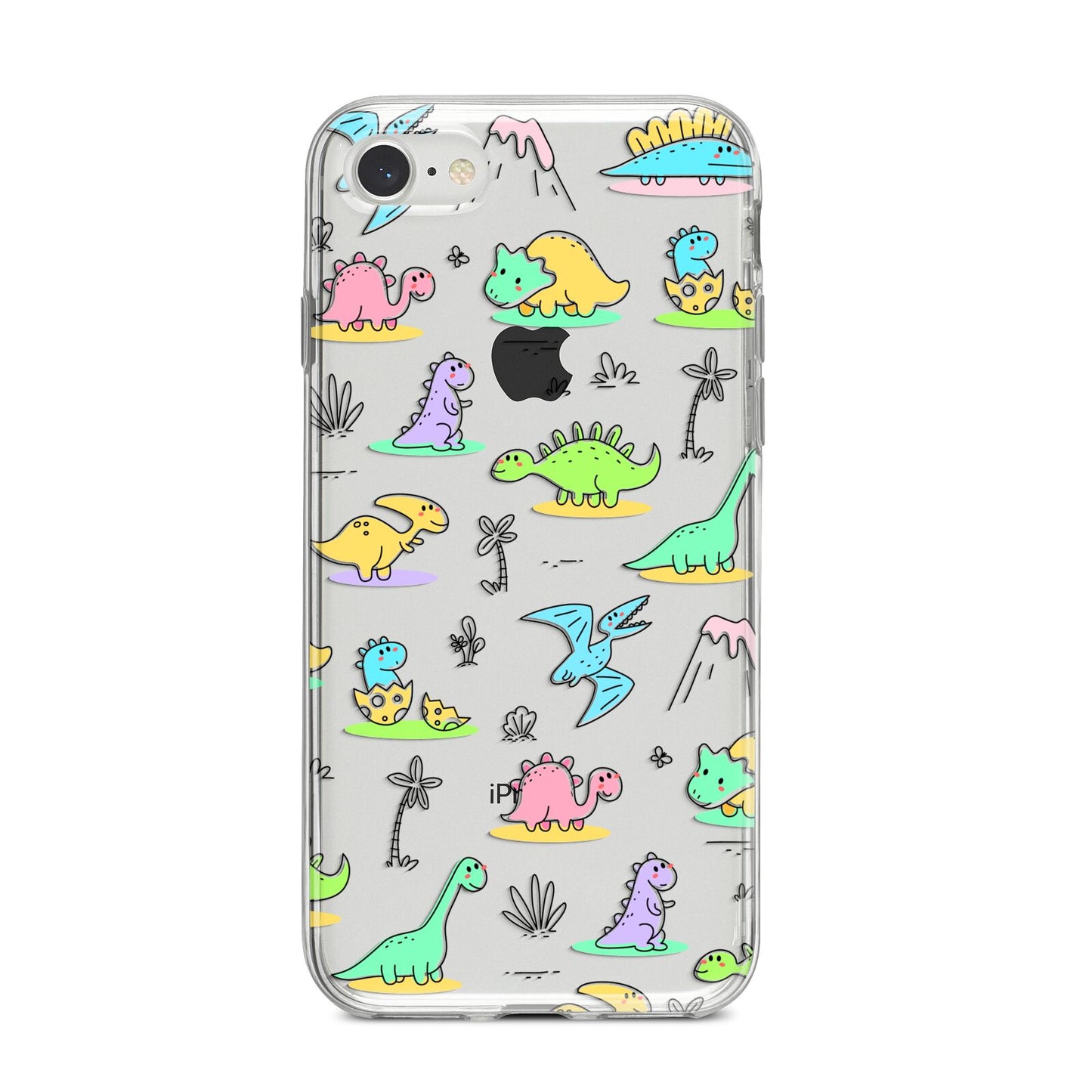 Dinosaur iPhone 8 Bumper Case on Silver iPhone