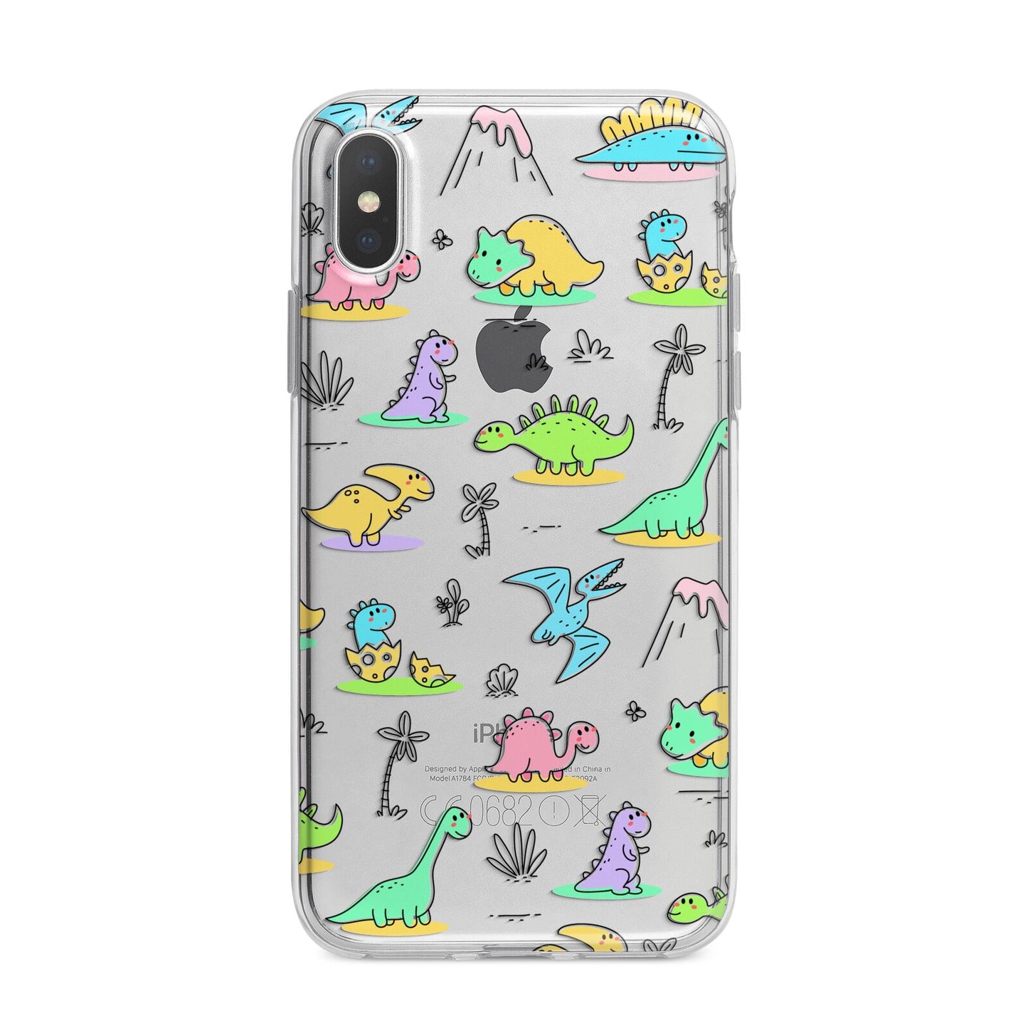 Dinosaur iPhone X Bumper Case on Silver iPhone Alternative Image 1