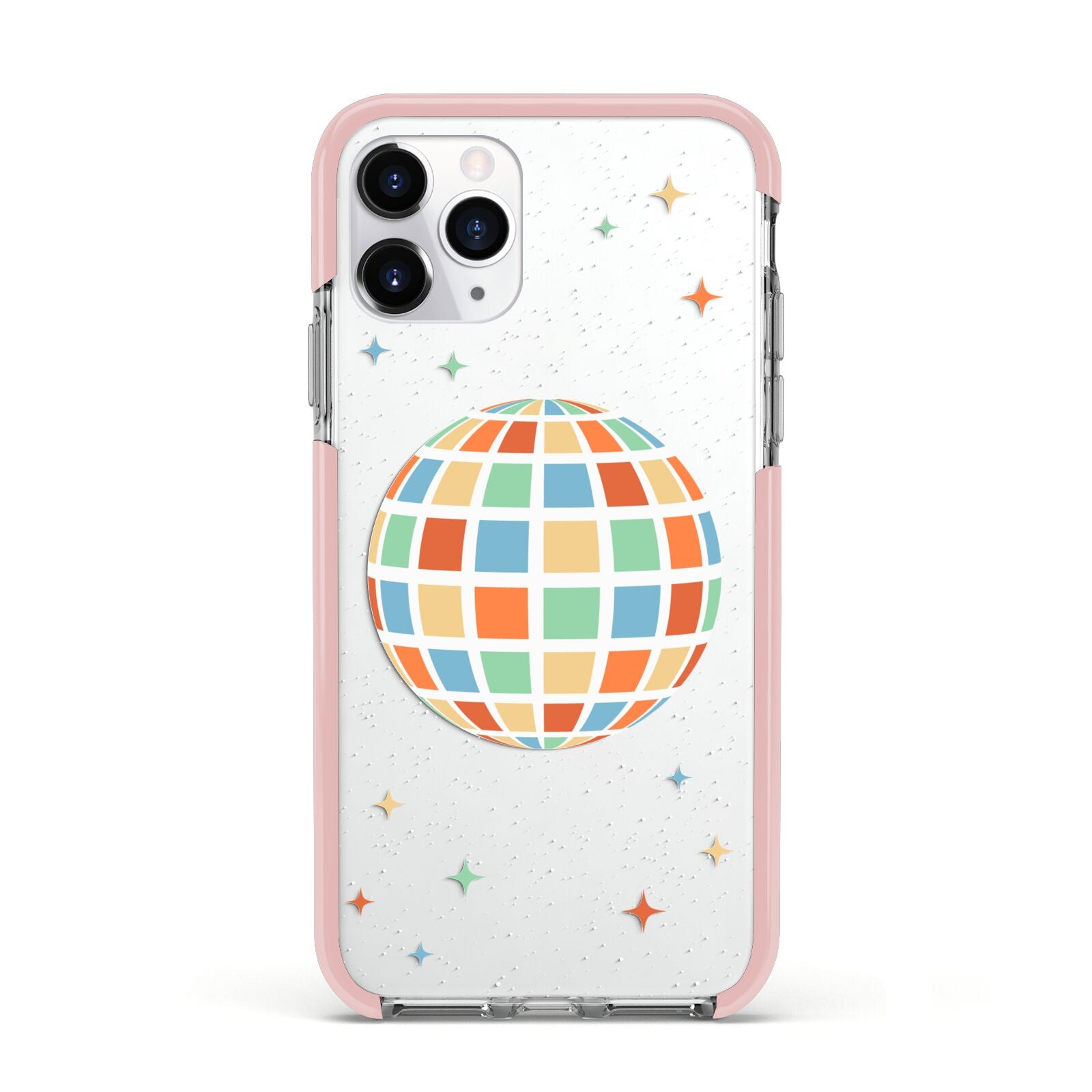 Disco Ball Apple iPhone 11 Pro in Silver with Pink Impact Case