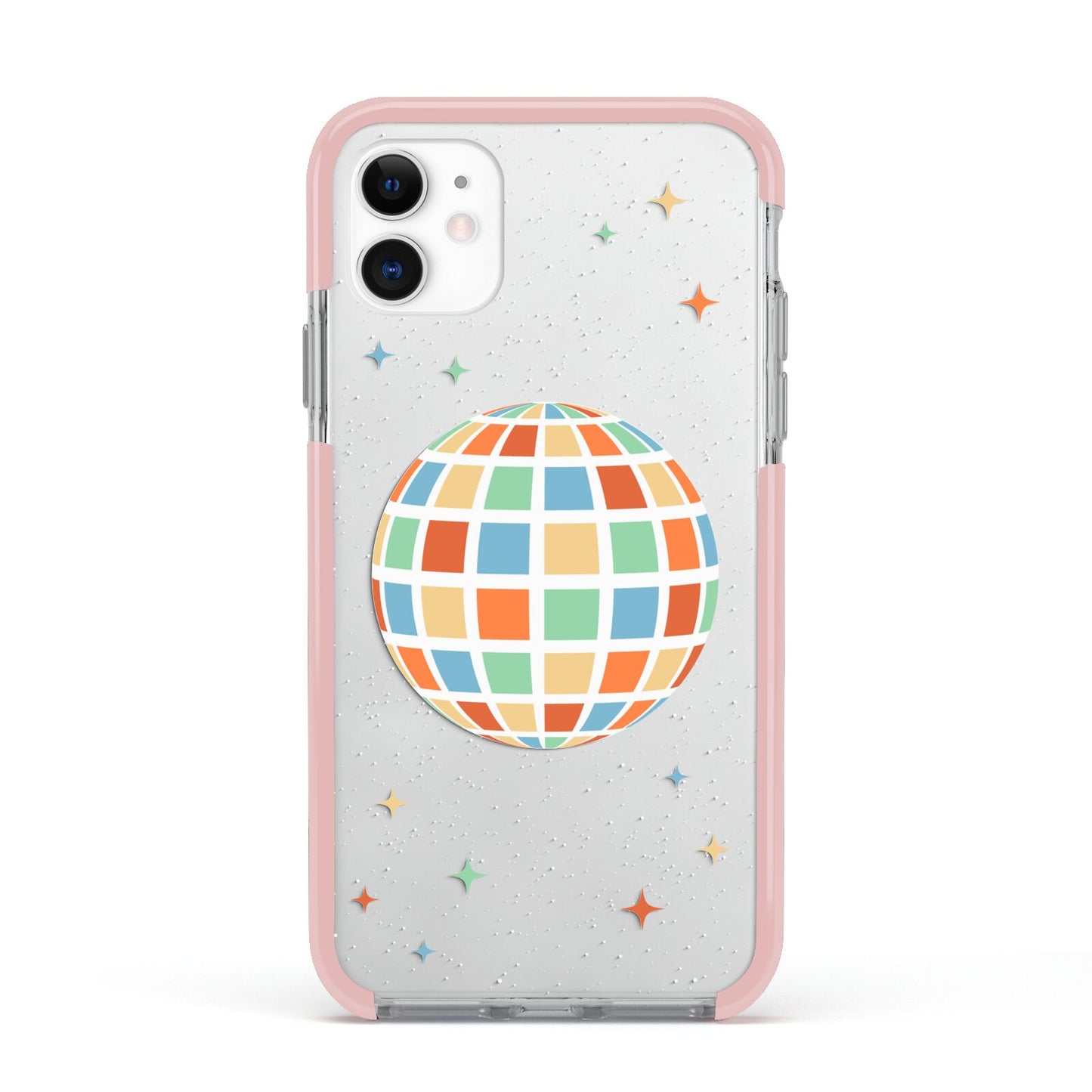 Disco Ball Apple iPhone 11 in White with Pink Impact Case