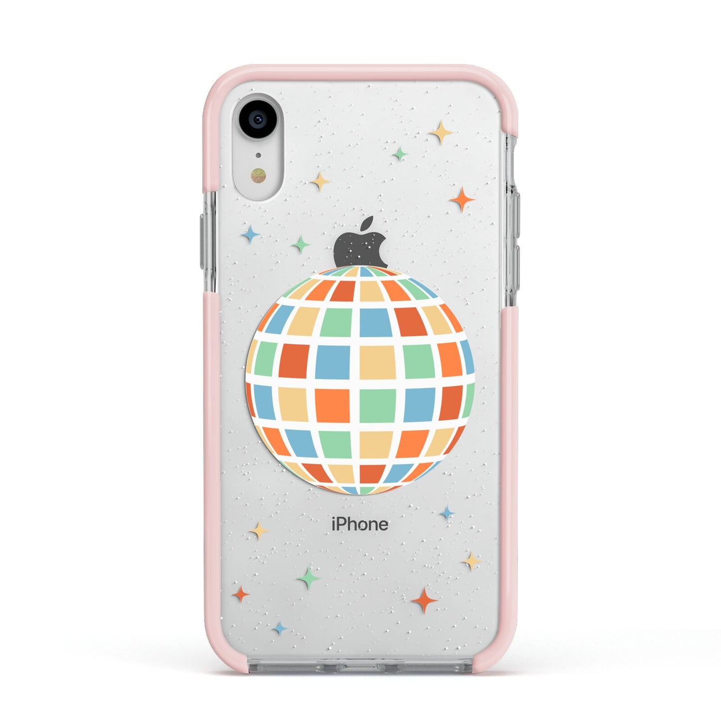 Disco Ball Apple iPhone XR Impact Case Pink Edge on Silver Phone
