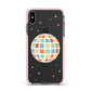 Disco Ball Apple iPhone Xs Max Impact Case Pink Edge on Black Phone